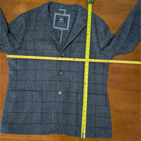 Tommy Hilfiger Moon England Tweed Wool Blazer Jacket Blue Men's Size 48 Academia - Picture 11 of 12